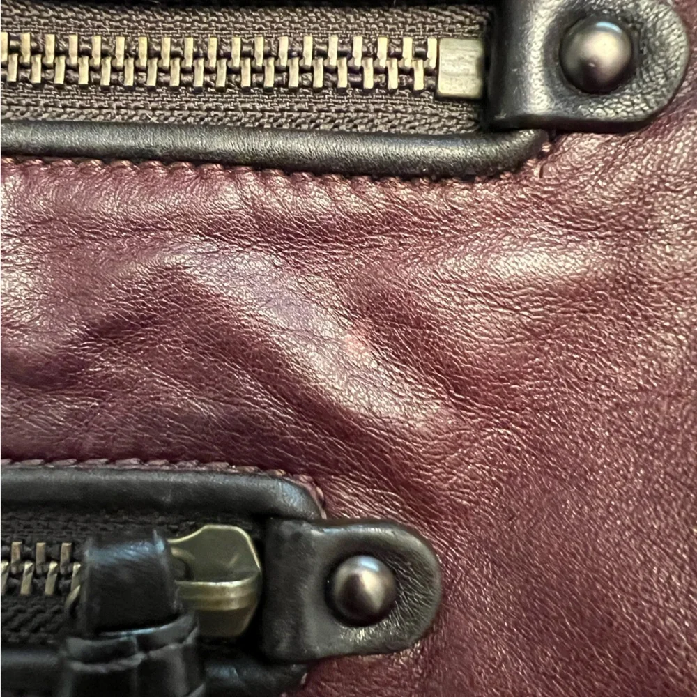 Y2K Coach hobo slouch Brown saddle Burgundy Leather Women's Bag - Picture 3 of 16